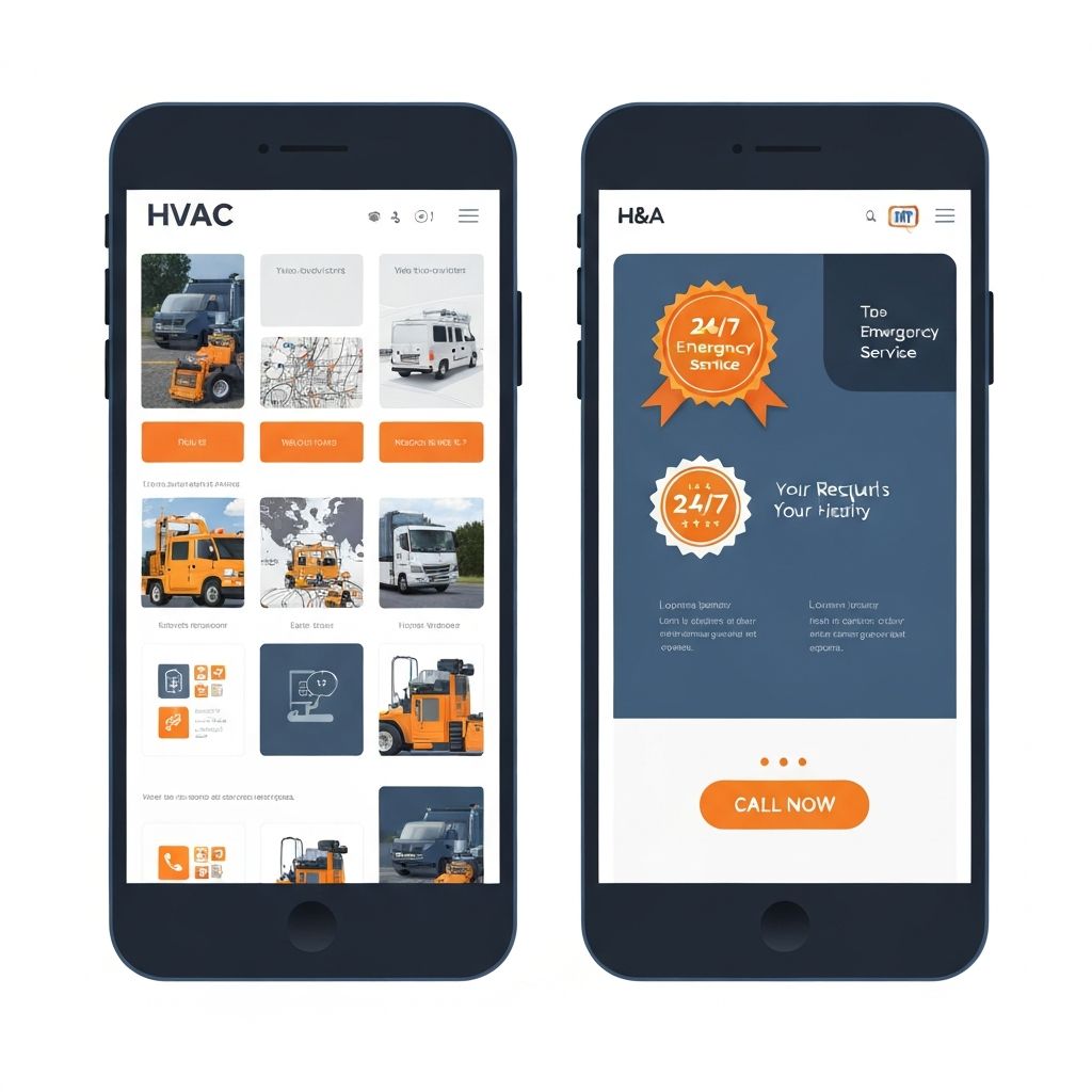 HVAC website mobile mockup
