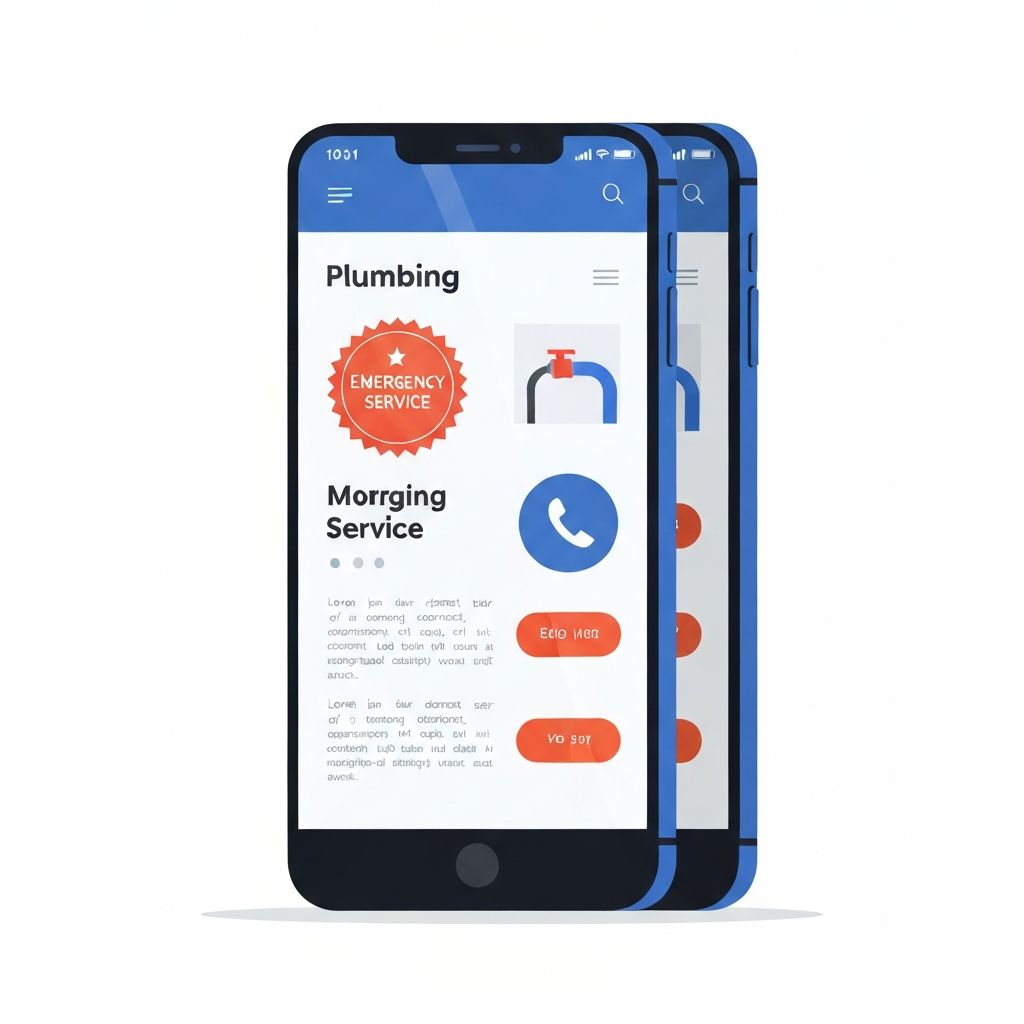 Plumbing website mobile mockup