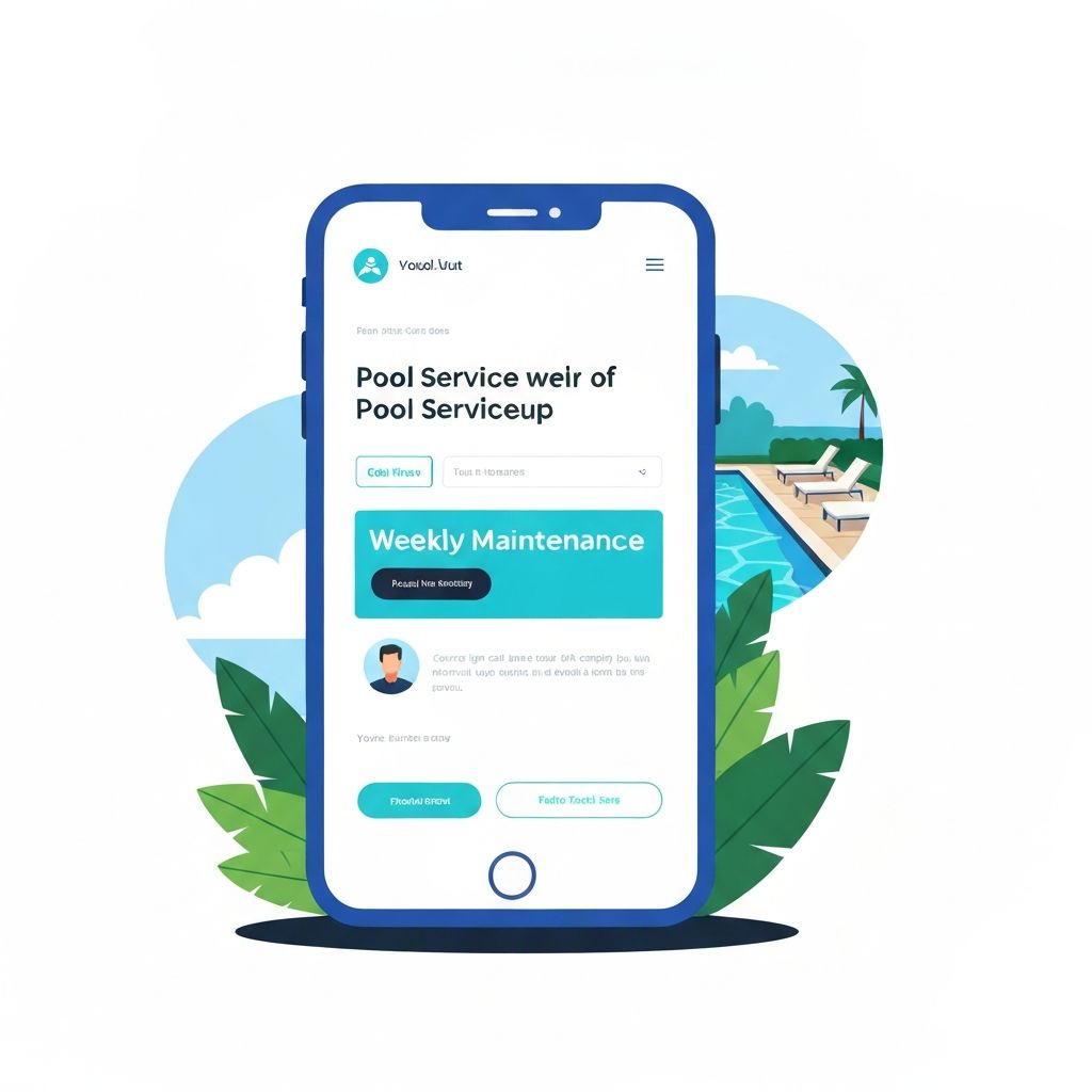 Pool service website mobile mockup
