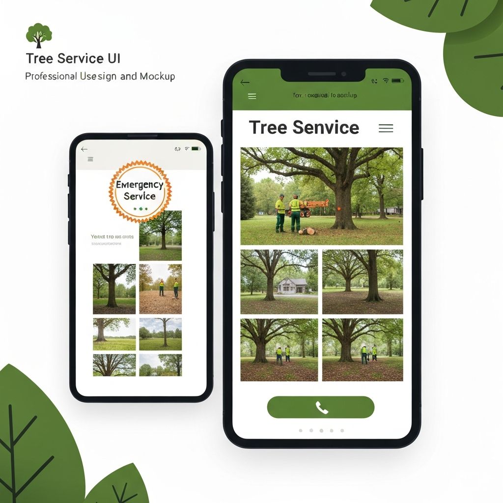 Tree service website mobile mockup